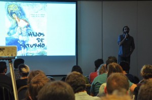 Momento del pitch de Hijos de Saturno de Eugeni Guillem